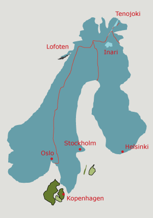 Landkarte Skandinavien